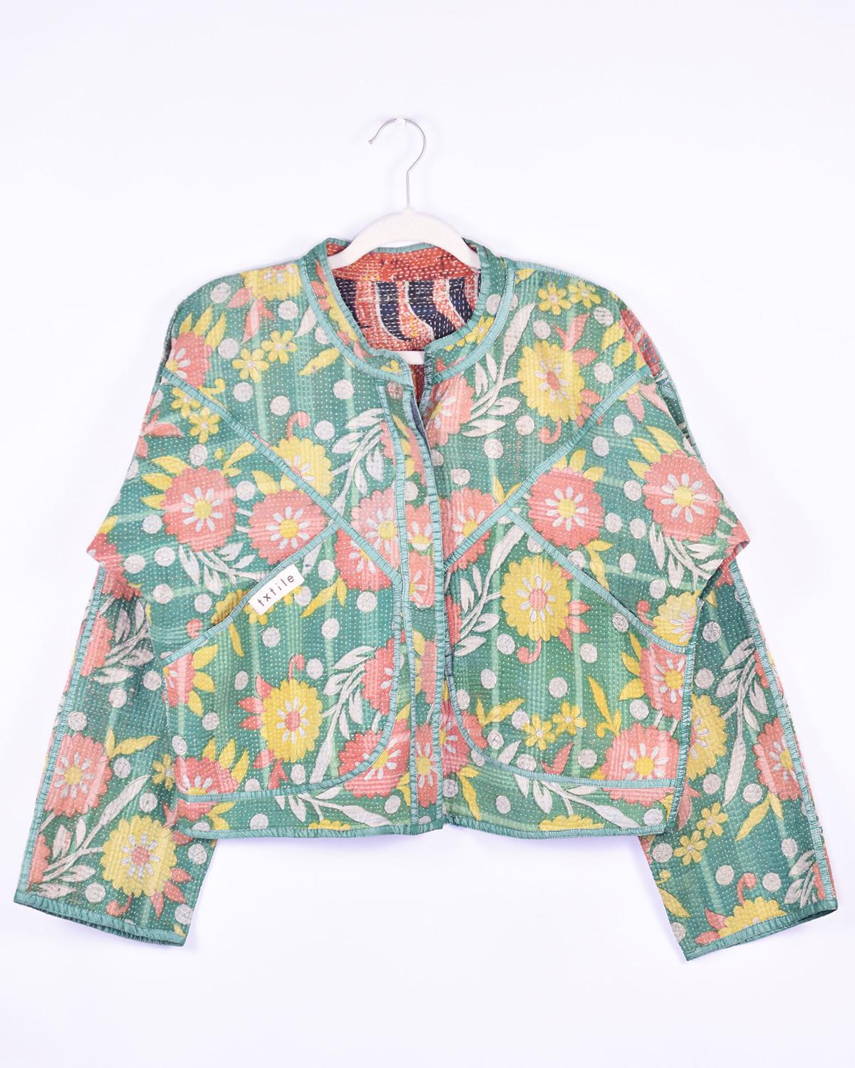 Txtile Sofie Kalyani Quilted Reversible Patchwork Kantha Jacket