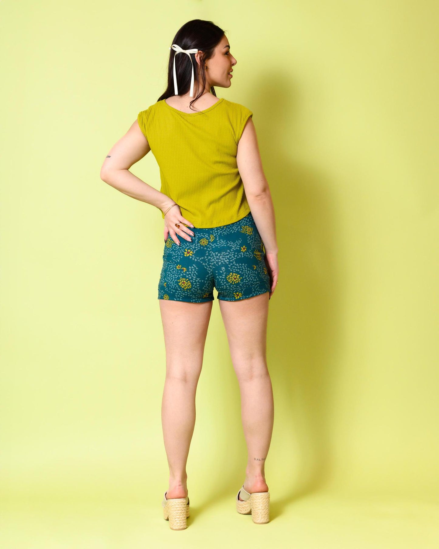 Squasht Short Shorts in Teal Spring Floral