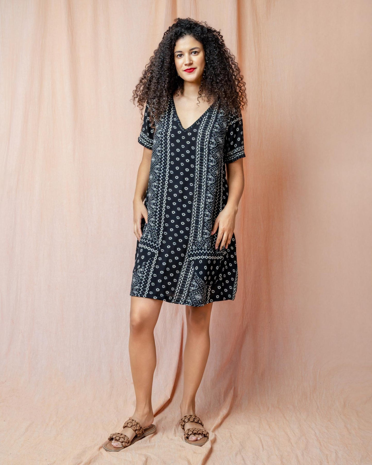Squasht Winifred Dress in Black & White Bandana Print