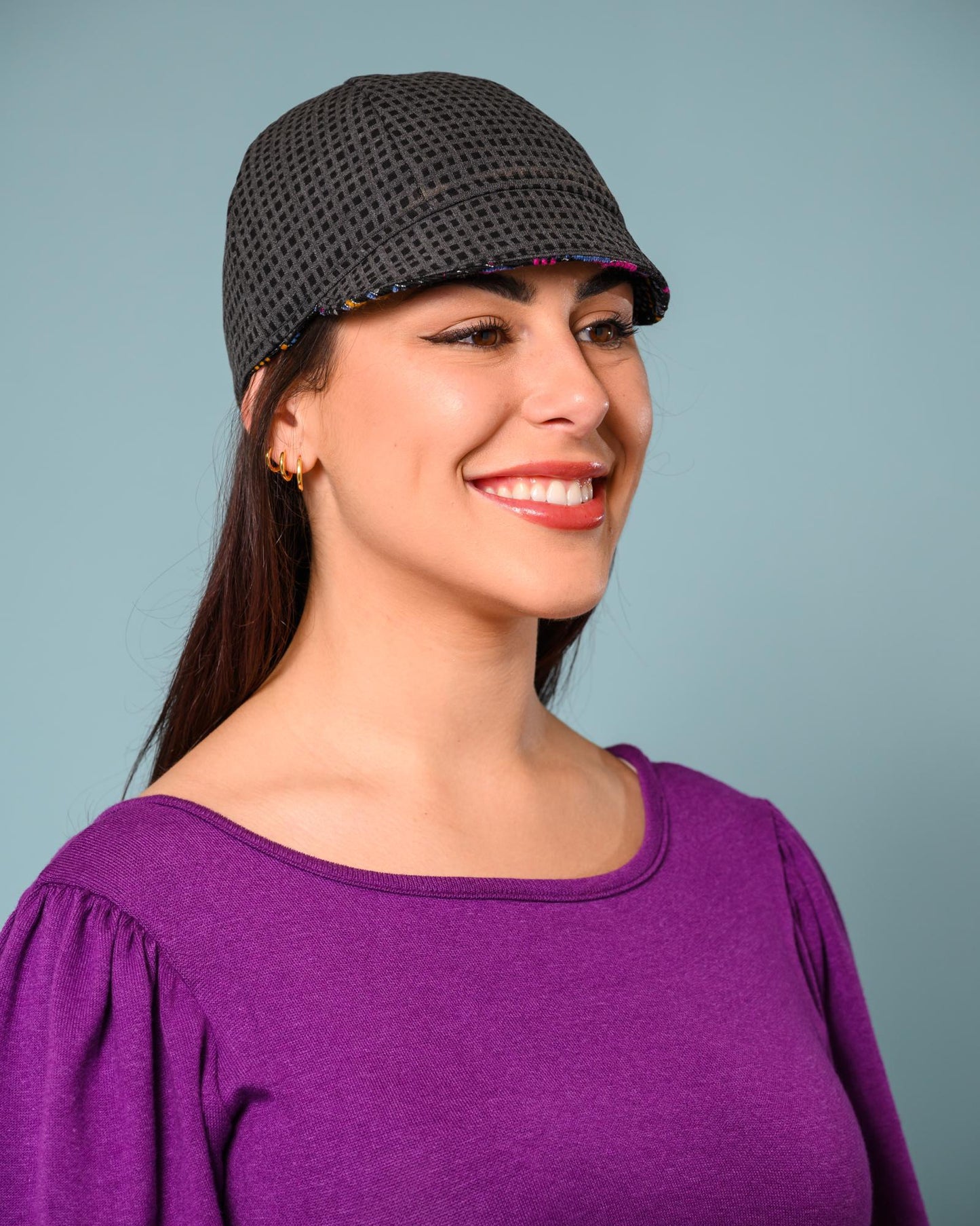 Squasht Reversible Bella Hat in Multicolored Sketch Boucle