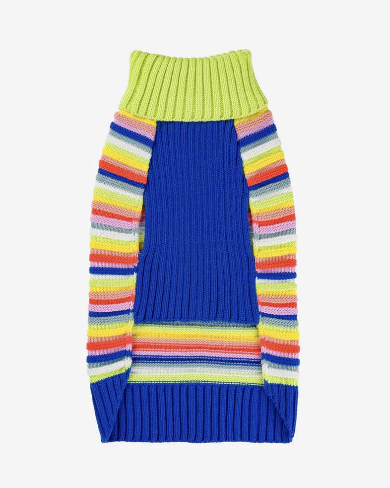 Verloop Circus Stripe Dog Sweater - Multi Rainbow