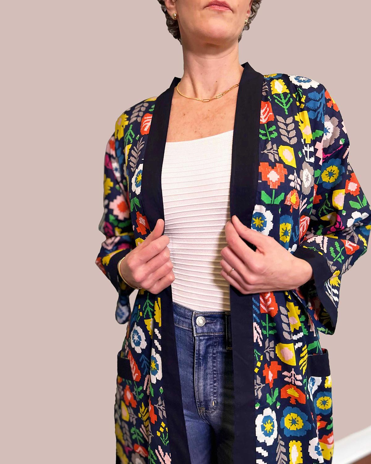 Txtile Lightweight Cotton Robe - Geo Garden Print