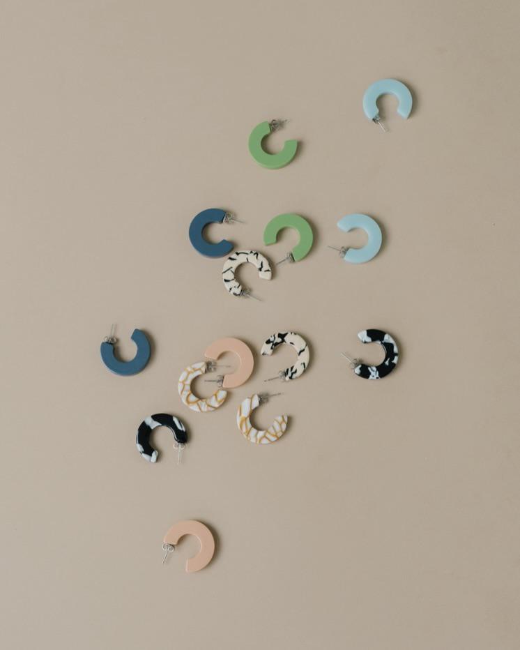 Nat And Noor Ray Hoops In Black & White