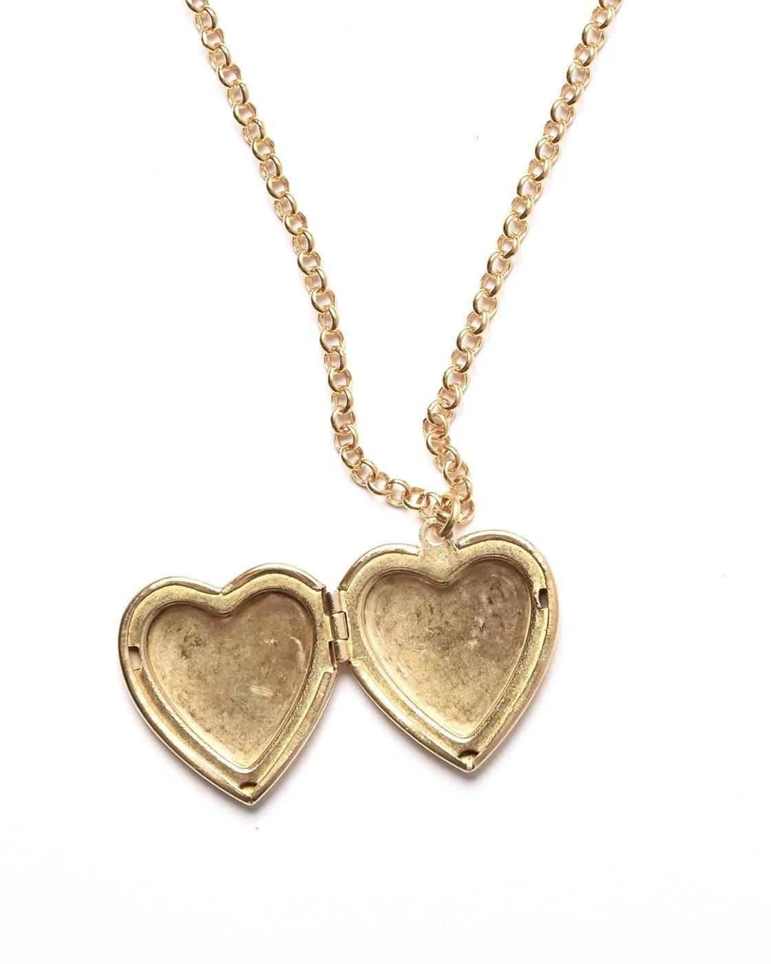 Michelle Starbuck Vintage Textured Heart Locket Necklace
