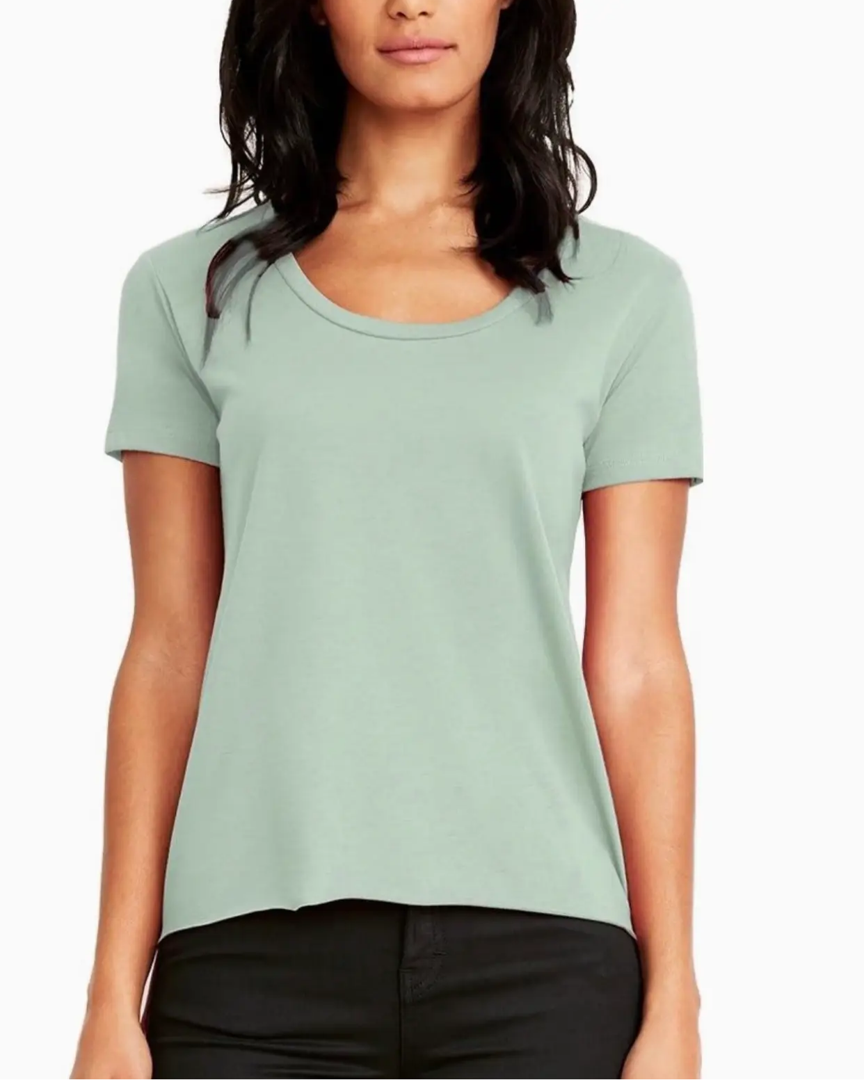 Mad Love Sea Foam Scoop Hi Lo Tee with Vegetable Garden Screen Print