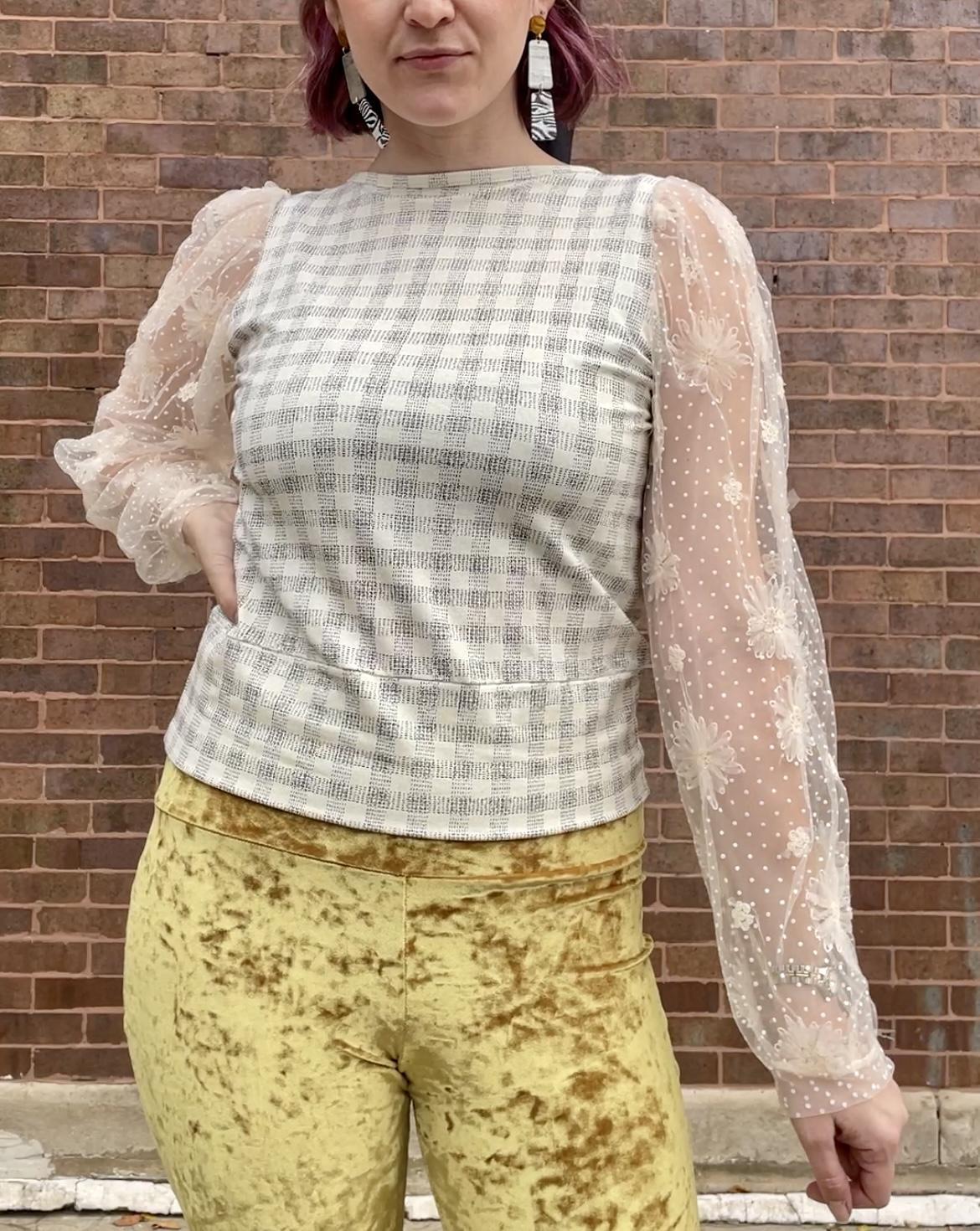 Squasht Lexi Lace Sleeve Top in Winter White - SALE - Small, XL - FINAL SALE