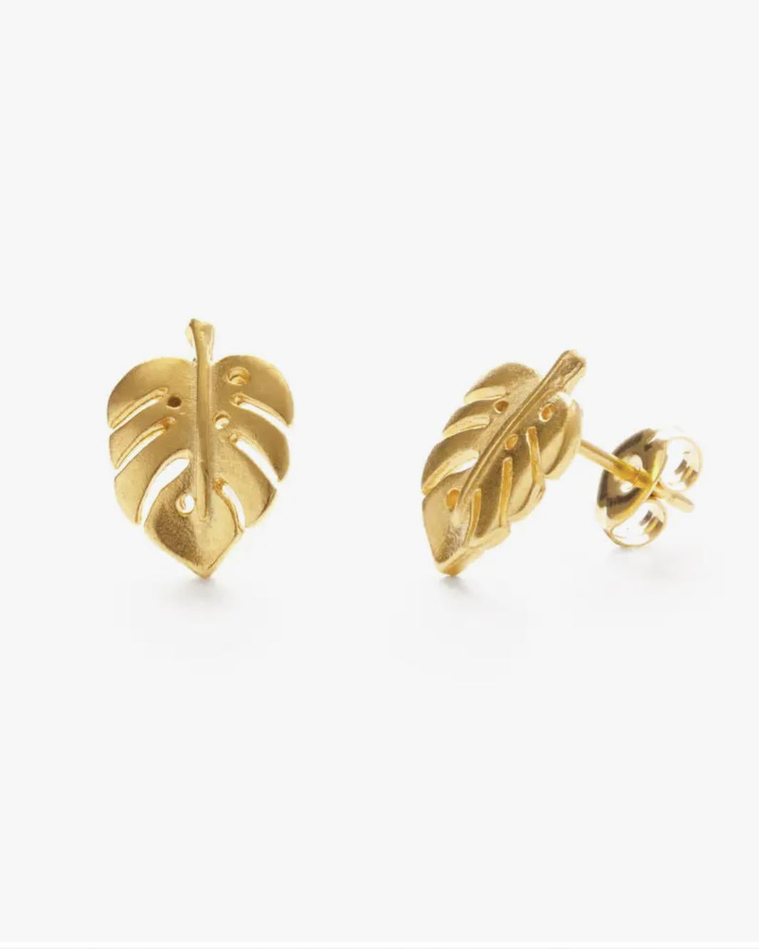 Amano Studio 24k Gold Monstera Studs
