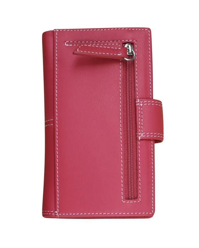 ili Leather Midi Wallet in Indian Pink