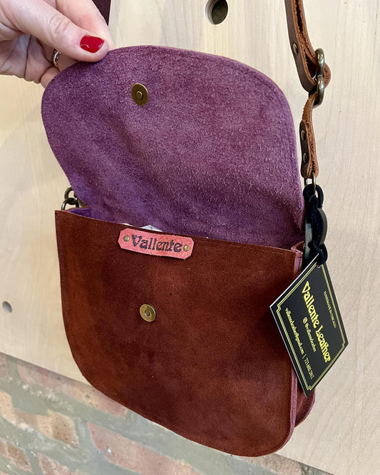 Vallente Leather Tassel Bag - Rust Suede
