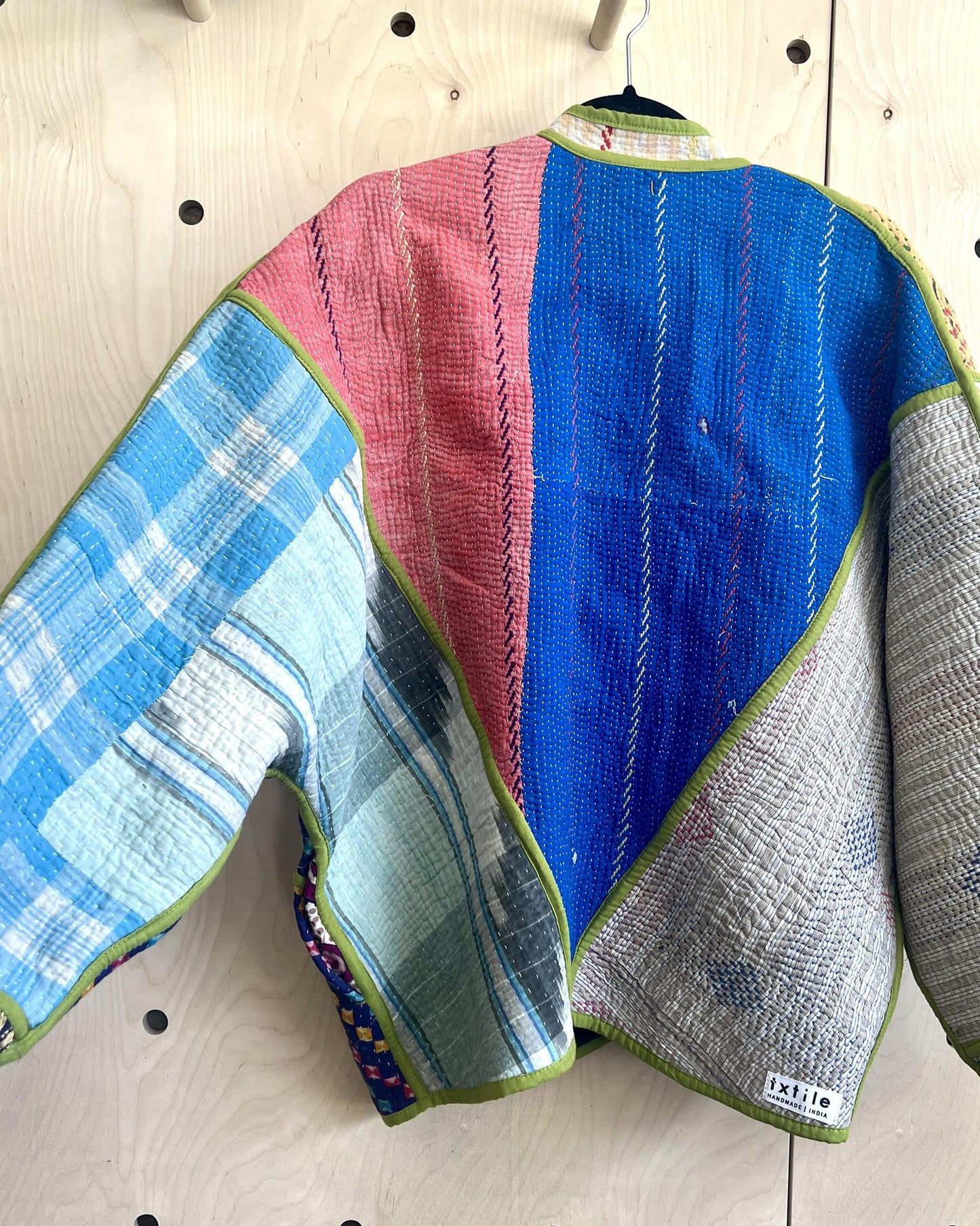 Txtile Ellie Quilted Reversible Patchwork Kantha Jacket in Devi