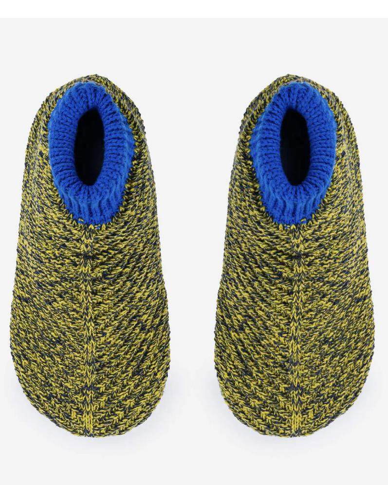 Verloop Chevron Bootie Slippers Golden Olive Navy