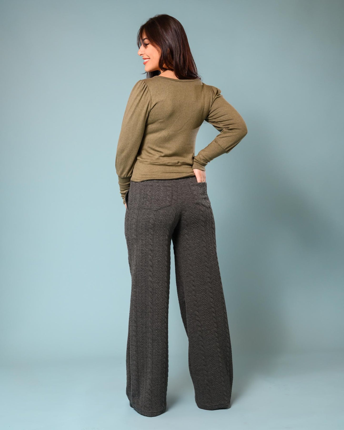 Squasht Violetta Sweater in Light Olive Green