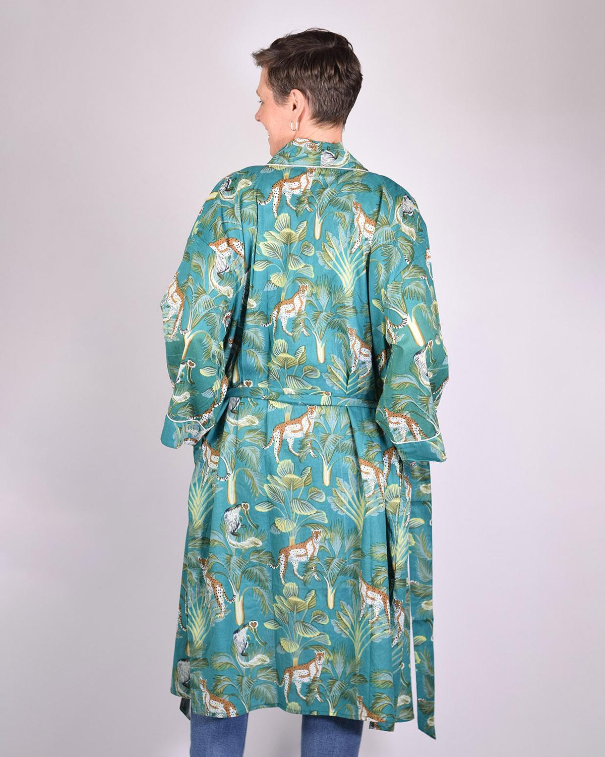 Txtile Lightweight Cotton Robe - Monkey Forest
