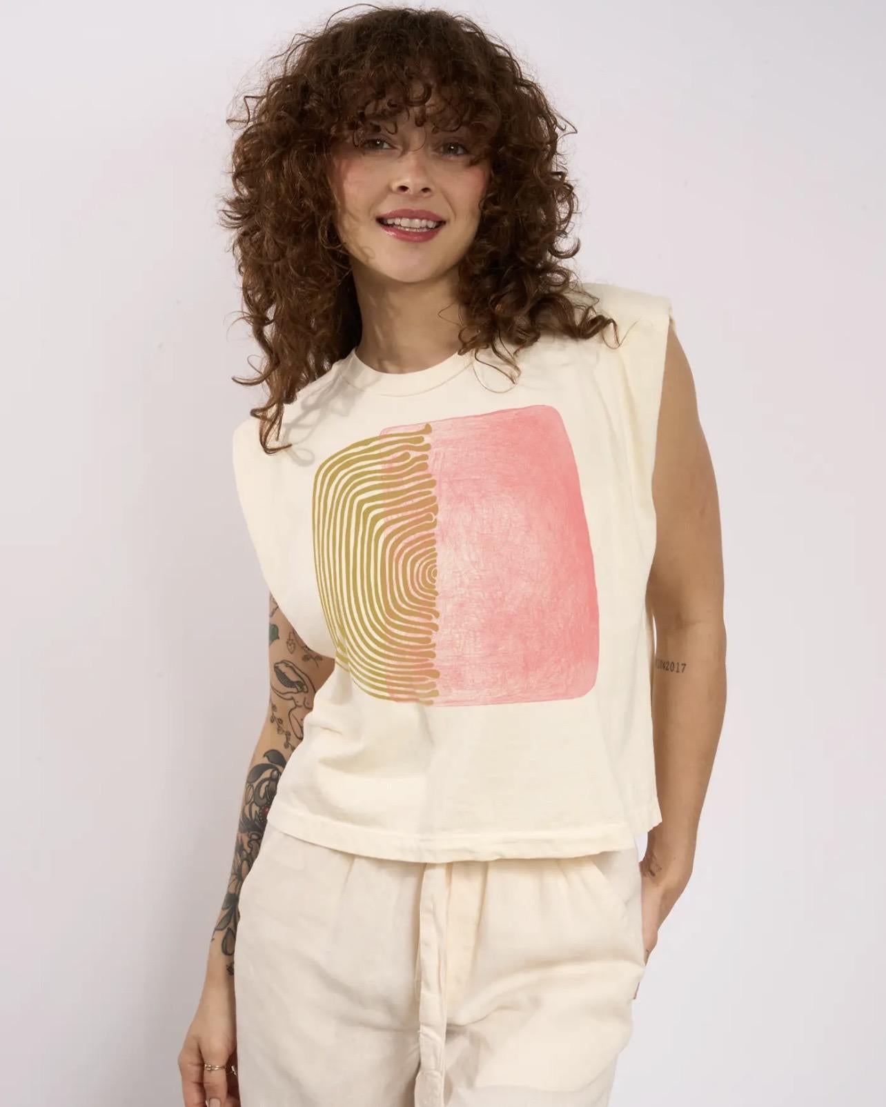 Go to Devil Two Parts Joan Heavyweight Muscle Tee in Off White