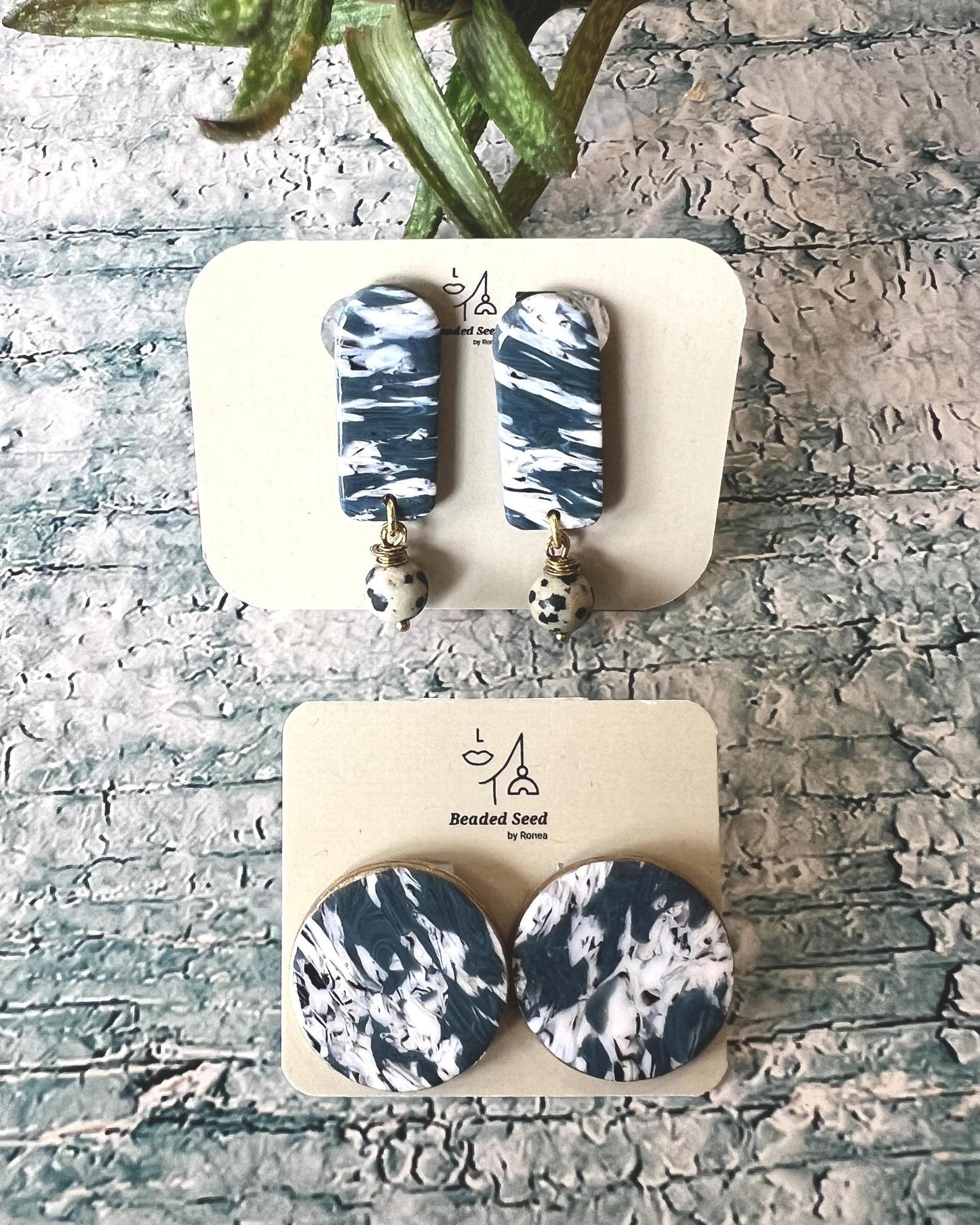 Beaded Seed by Ronea Hoti Stud Dangle Earrings