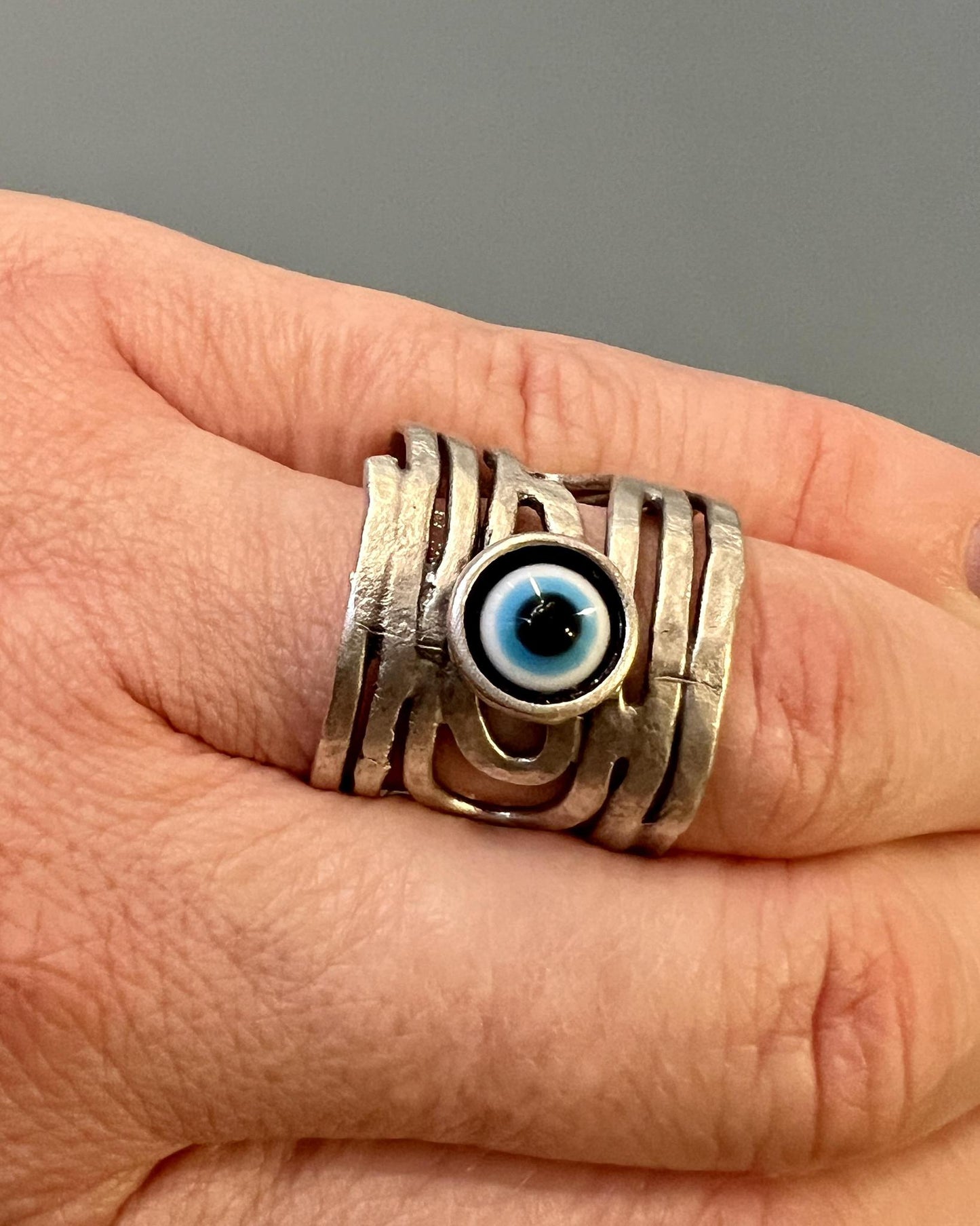 Pajaro Negro Evil Eye Ring