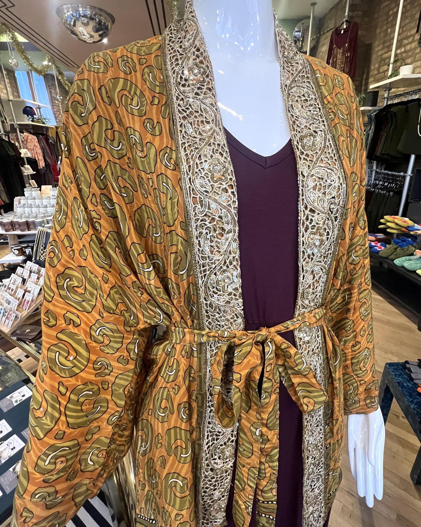 Indie Ella Ashoka Silk Robe in Queen Jaguar