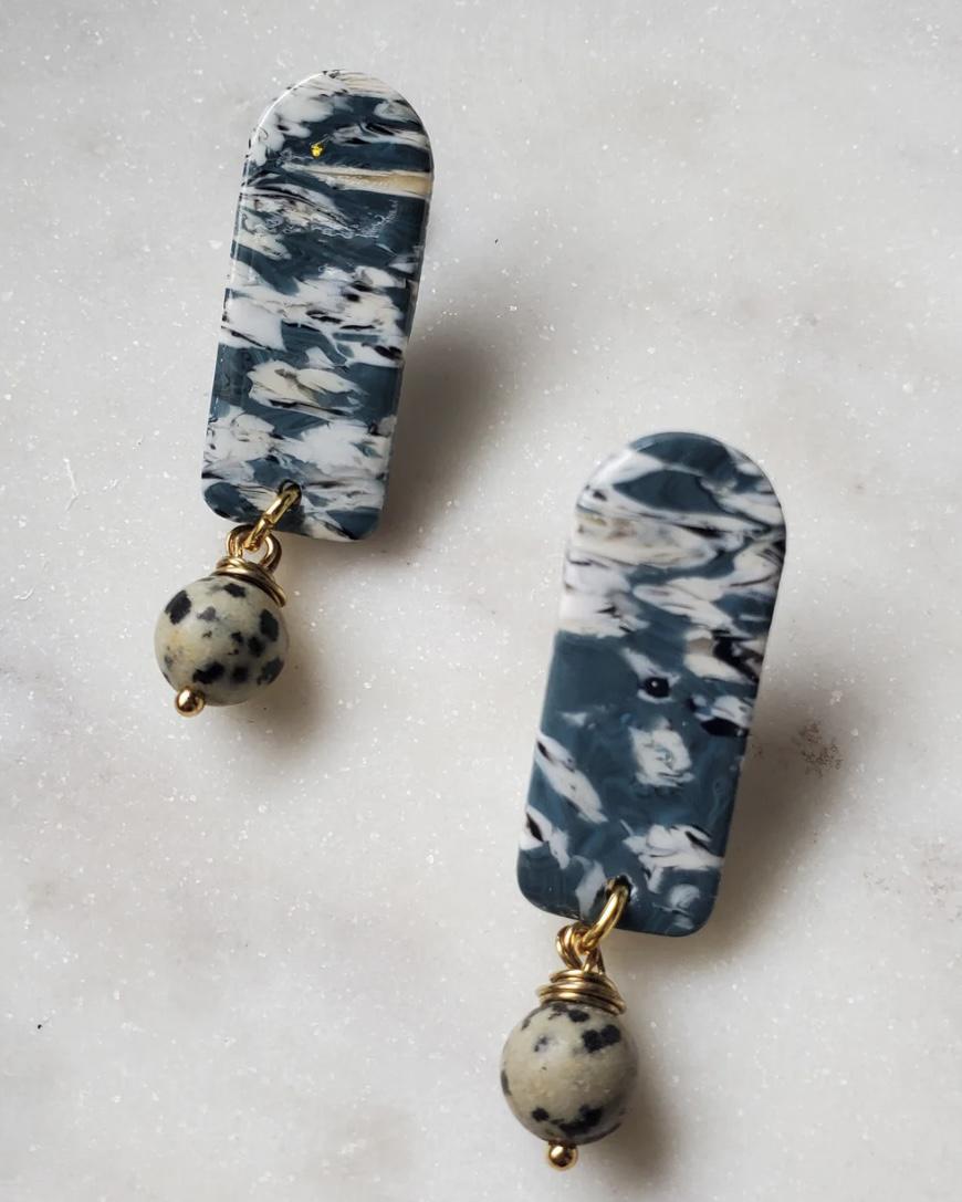 Beaded Seed by Ronea Hoti Stud Dangle Earrings