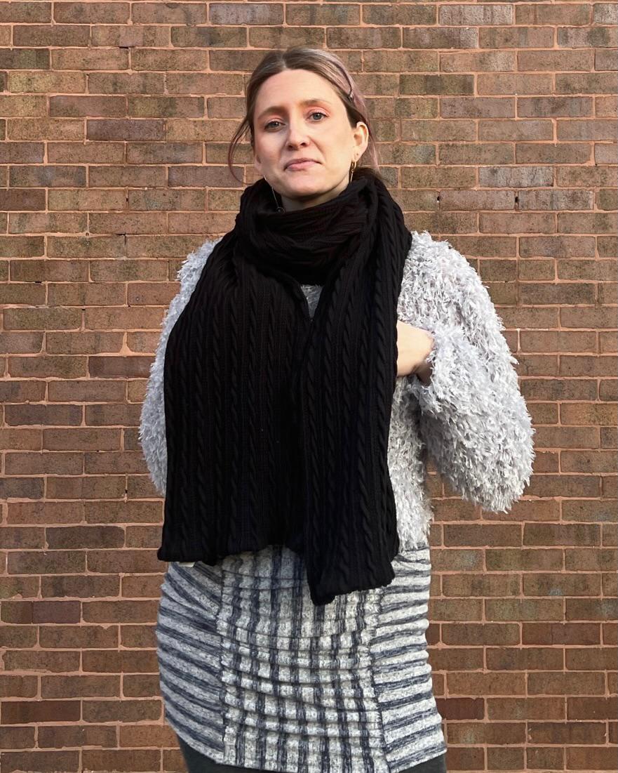 Squasht Oversized Scarf Black Cable Knit