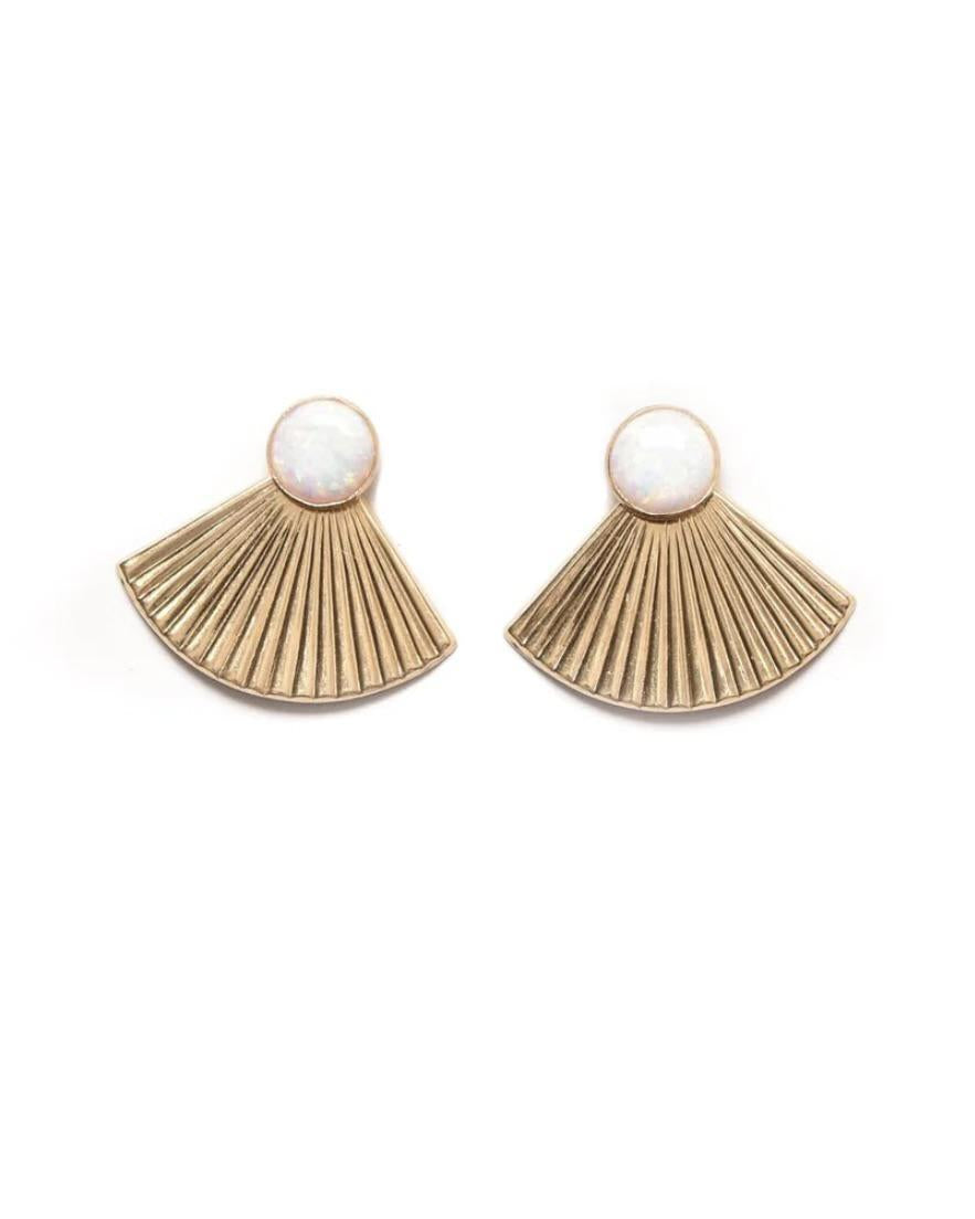 Michelle Starbuck Pleat Jacket Earrings Opal