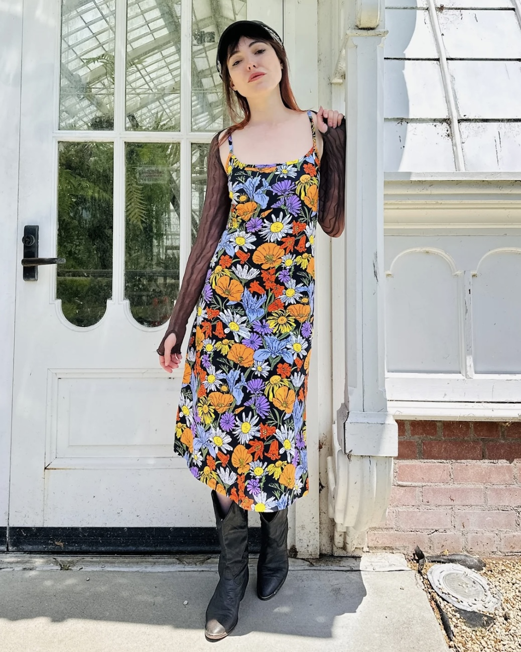 Nooworks Spaghetti Slip Dress in Wildflowers
