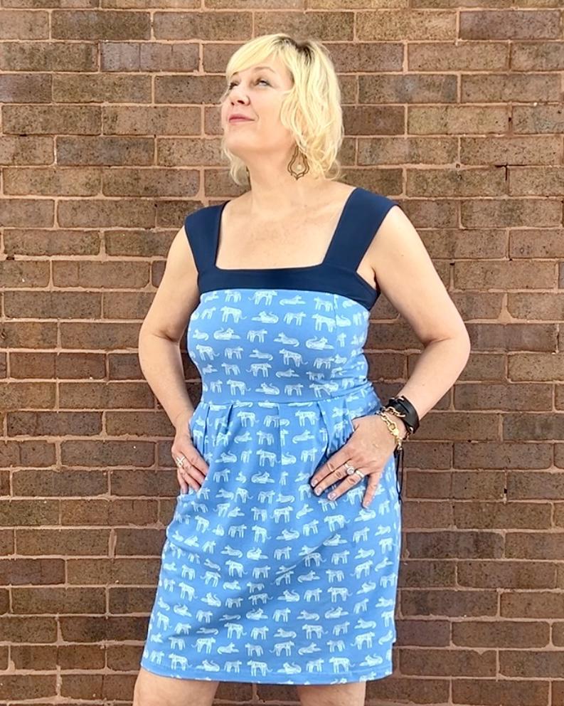 Squasht Wide Strap Dress in Big Cats Print - SALE - Small, Large, 2XL