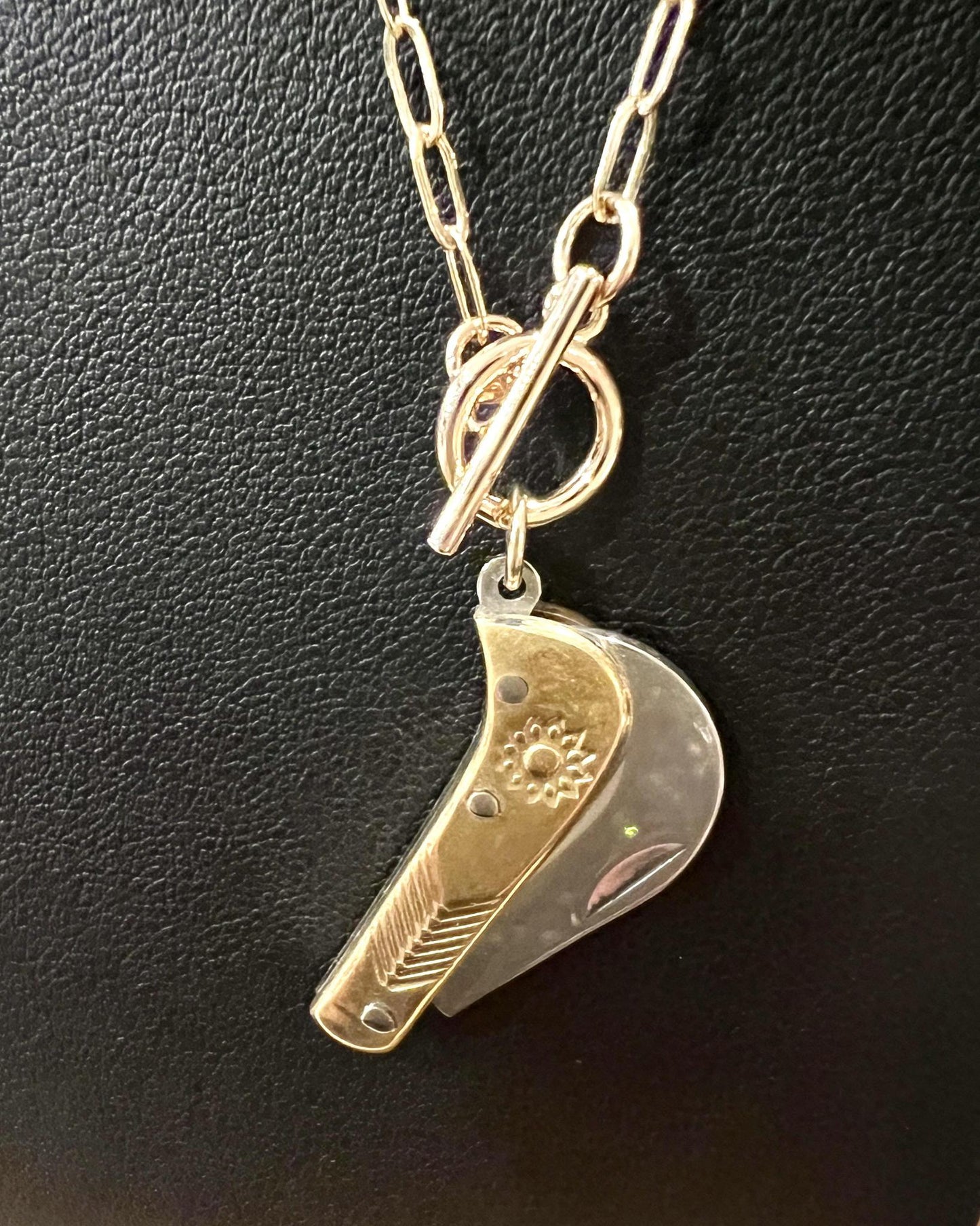 1979 Jewelry 1-inch Decorative Knife Necklace on 14kt Gold Fill Chain
