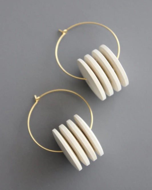 David Aubrey Wood Hoop Earrings