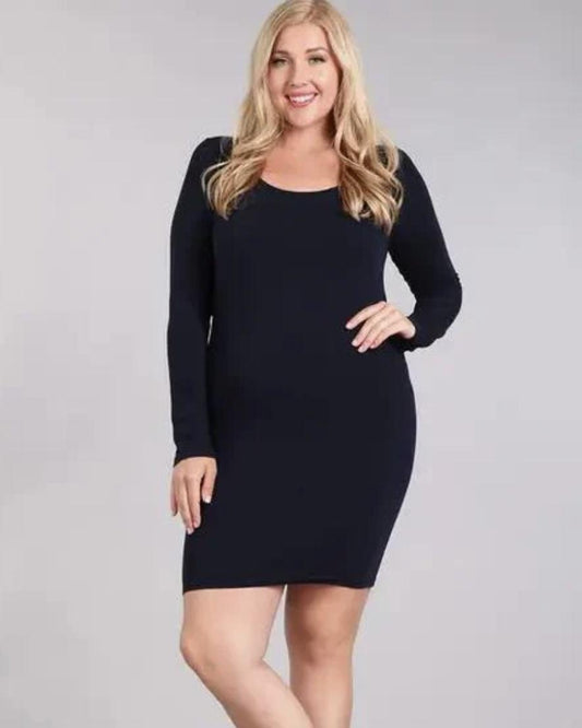 M Rena Plus Size Long Sleeve Bodycon Dress