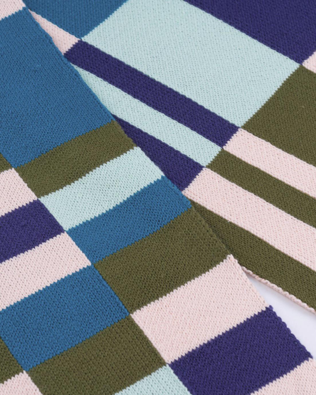 Verloop Tiles Big Scarf in Blush Teal