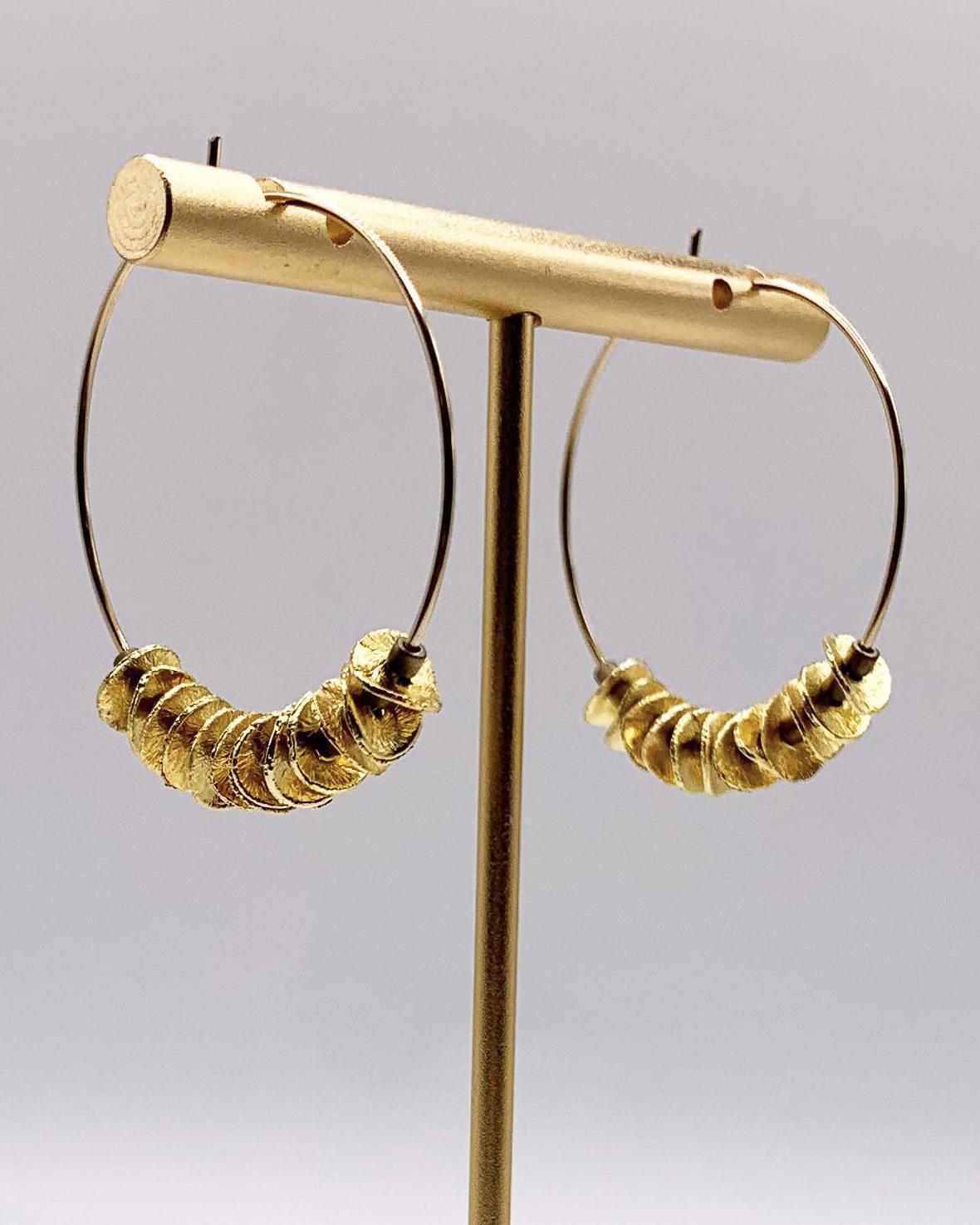 caliLOVESchi 14kt Gold - Golden Wave Hoop Earrings