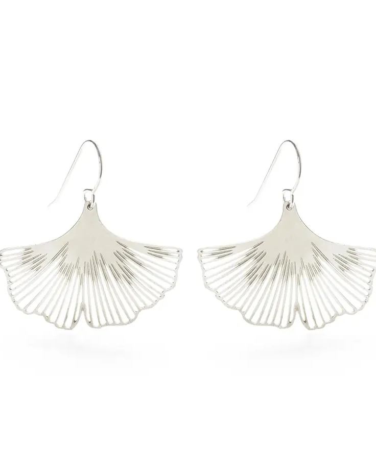 Amano Studio Silver Ginkgo Leaf Earrings