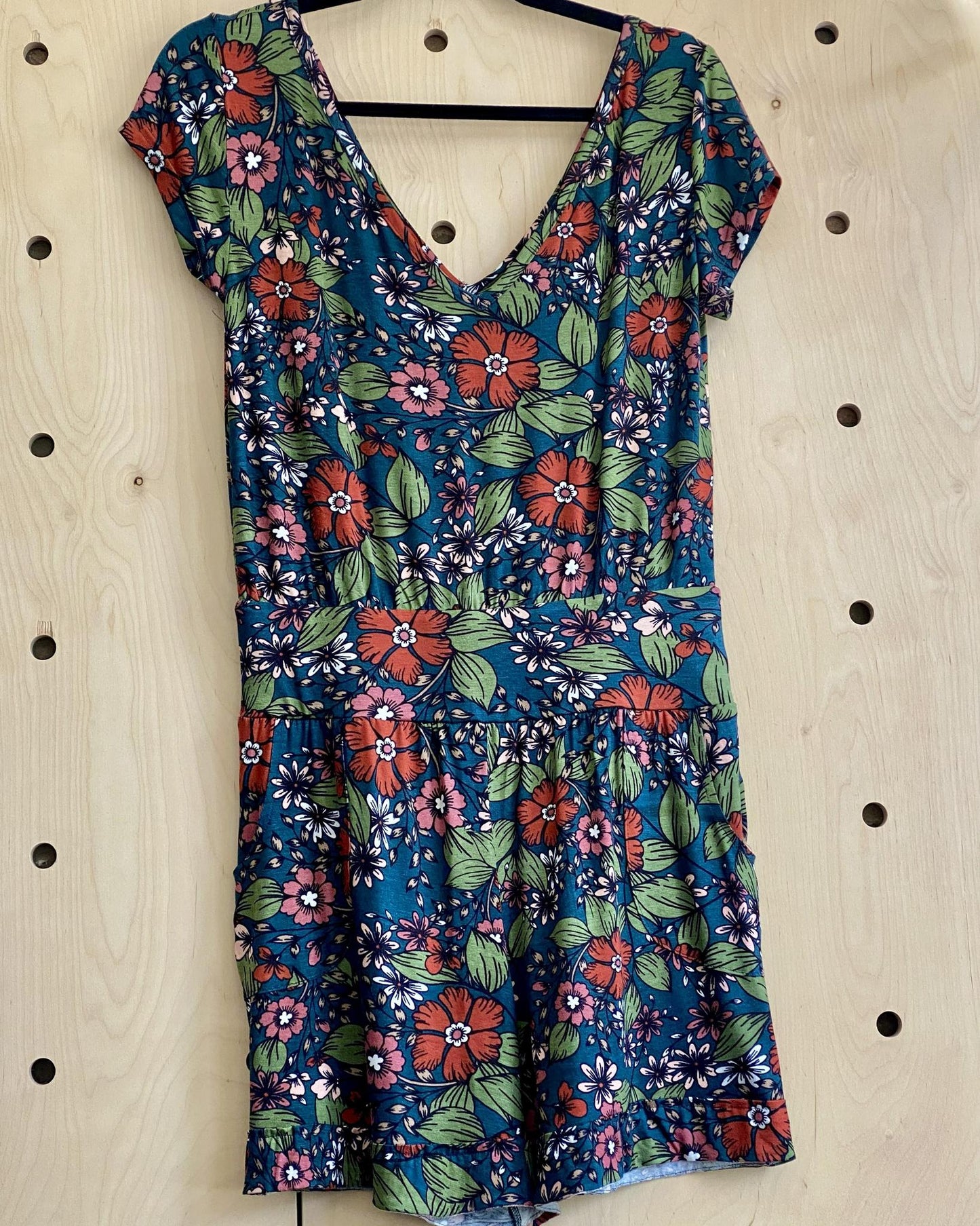Squasht Shorts Romper in Petal Party - Teal