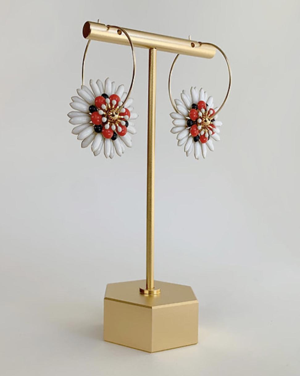 caliLOVESchi 14k Gold Hoops - Flower Power