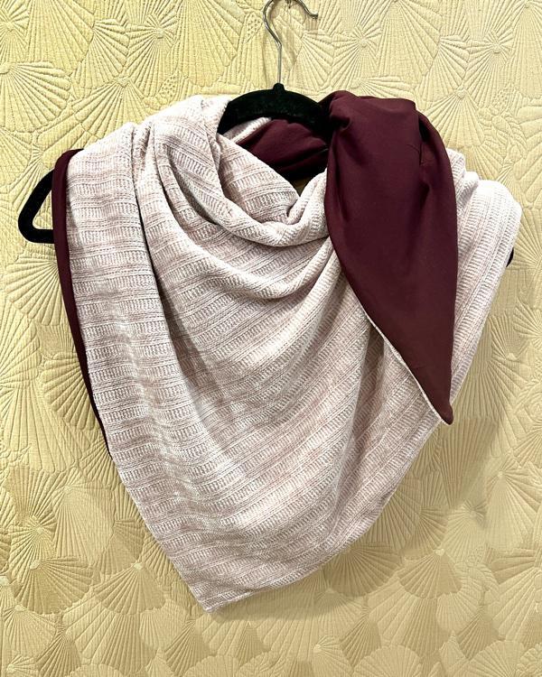 Squasht Triangle Scarf Blush Sweater Knit and Merlot