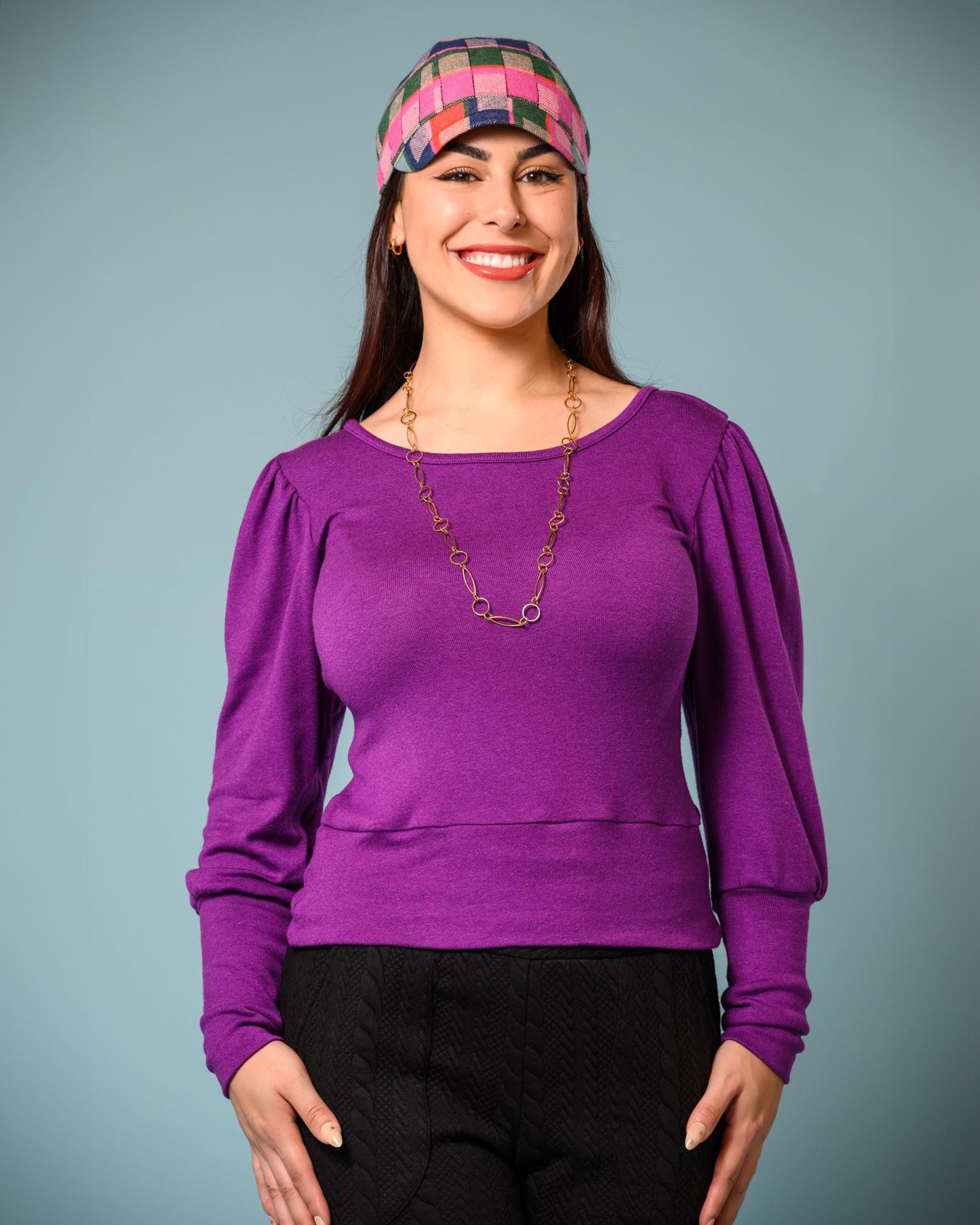 Squasht Violetta Sweater in Grape Purple - Size Small
