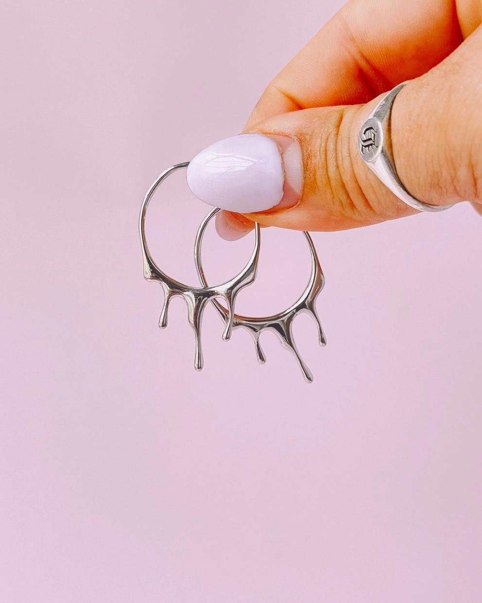 Golden Hour Honey Drip Hoop Earrings