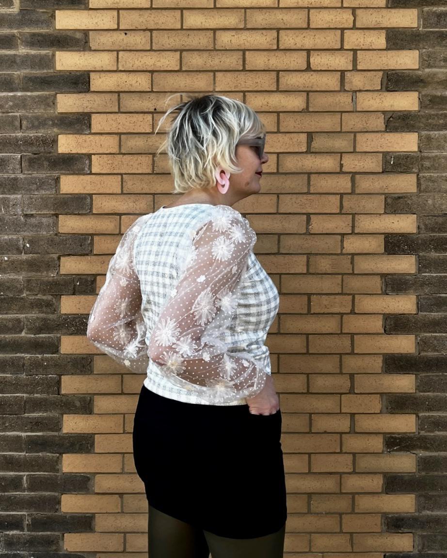 Squasht Lexi Lace Sleeve Top in Winter White - SALE - Small, XL - FINAL SALE