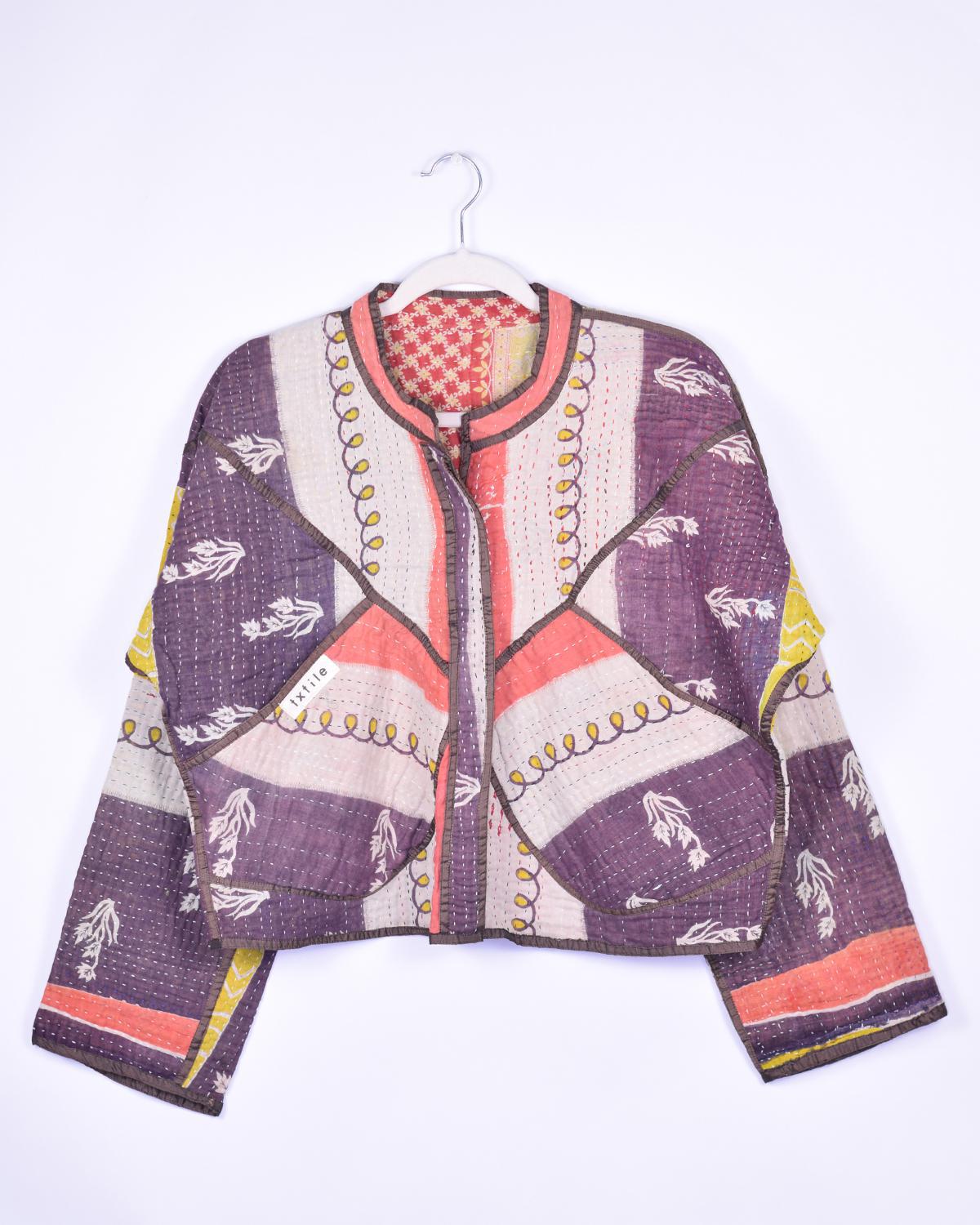 Txtile Sofie Tanvi Quilted Reversible Patchwork Kantha Jacket