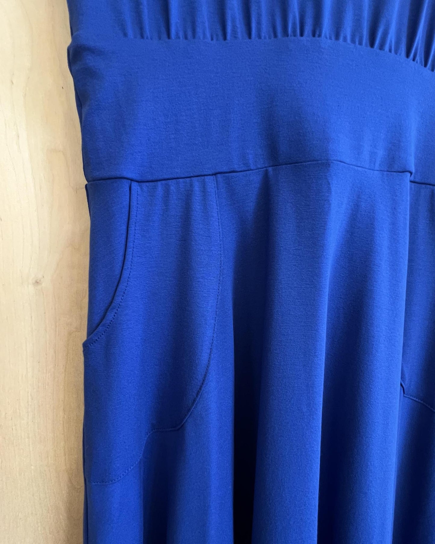 Squasht Petal Sleeve Dress in Sapphire Blue
