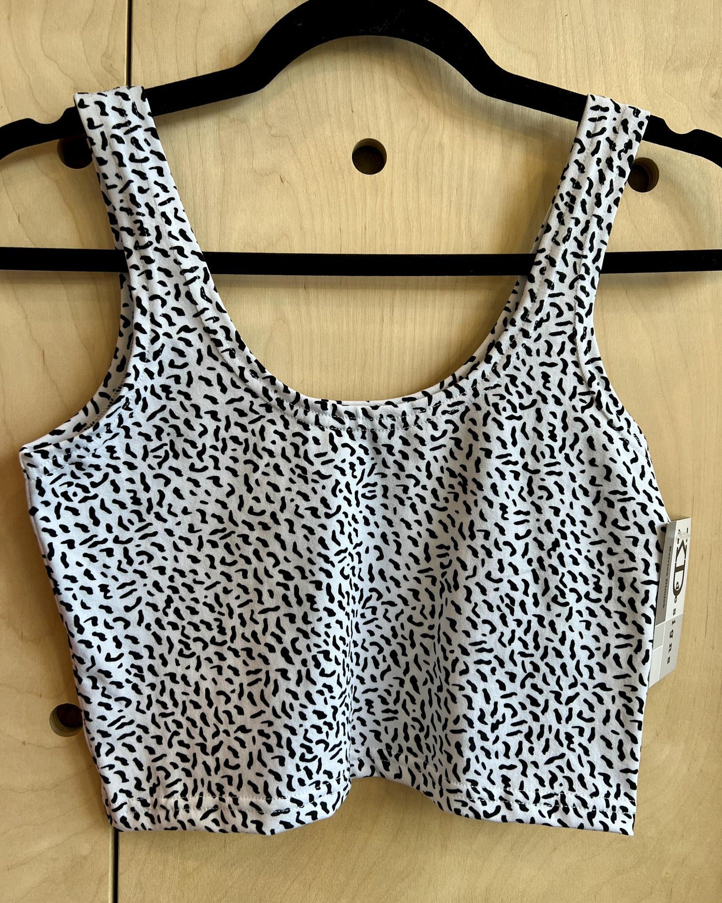 KD Designs Deb Crop in White with Black Squiggles - SALE
