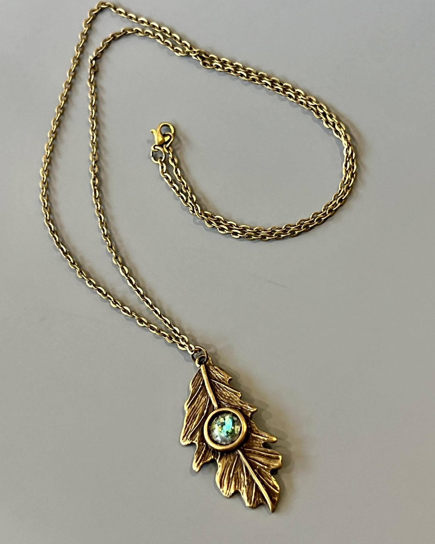 Pajaro Negro Leaf with Abalone Shell Necklace