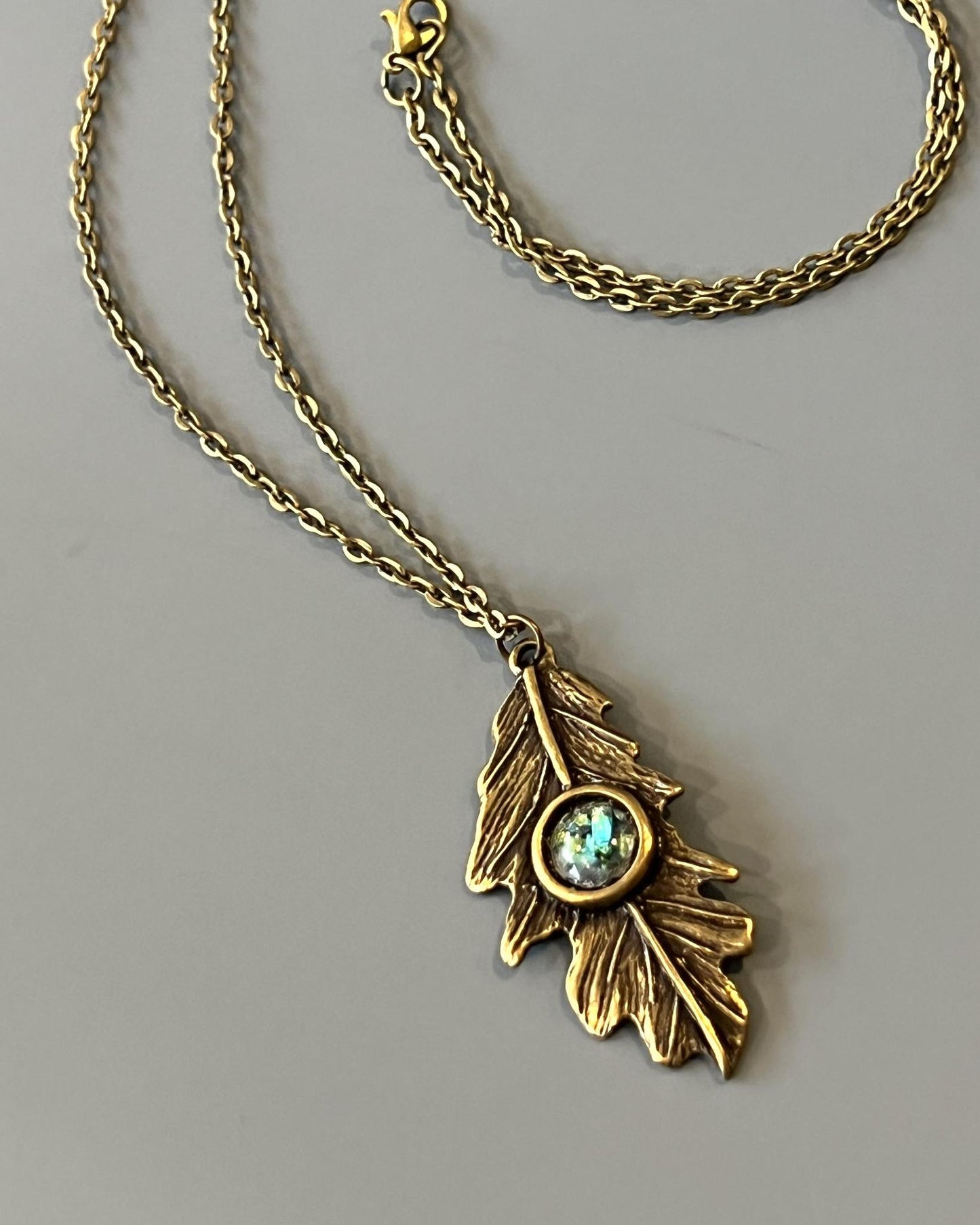 Pajaro Negro Leaf with Abalone Shell Necklace