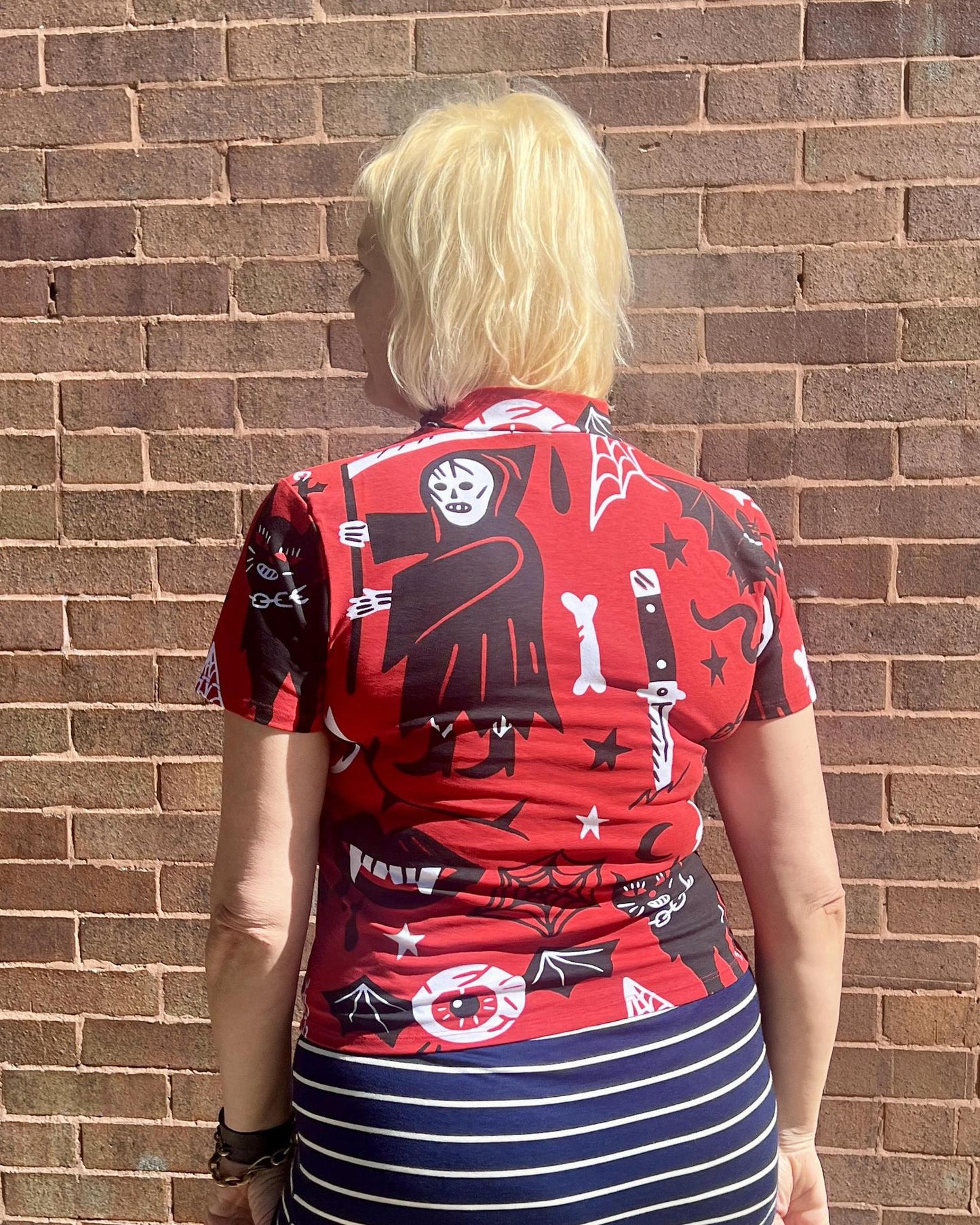 Nooworks Mock Neck Top in Pippa Print - SALE - Last One - Size XL