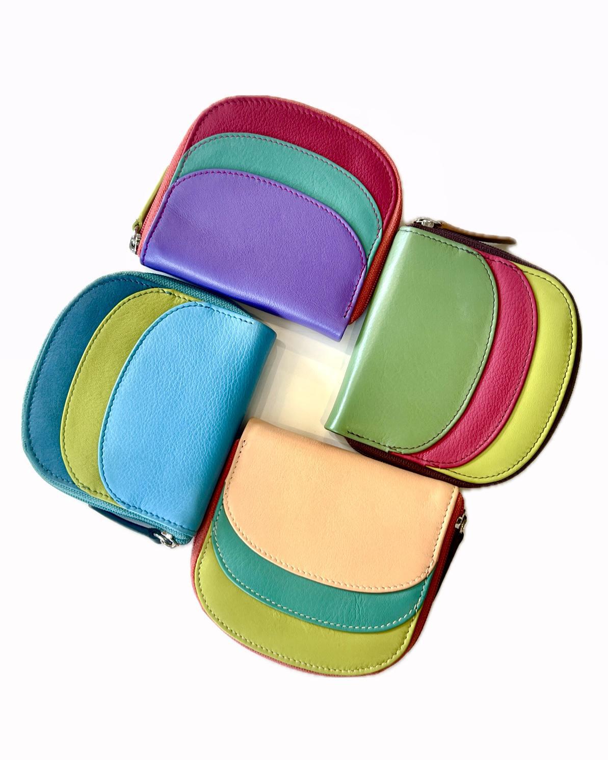 ili Leather Mini Dome Wallet in Serenity Multi