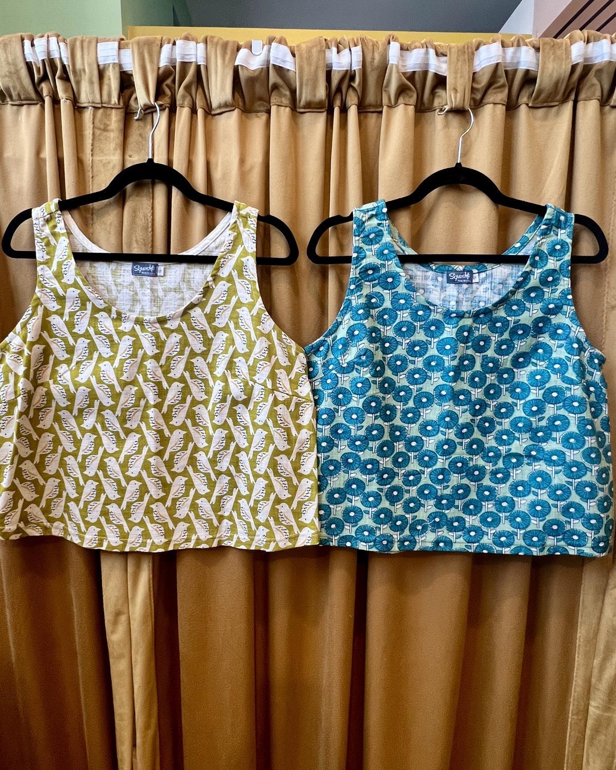 Squasht Tank Top in Chartruese Bird Print