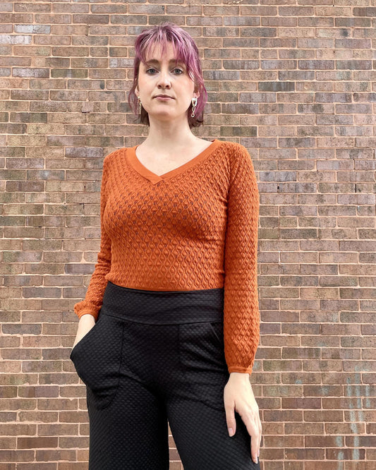Effie's Heart Harlow Sweater in Pumpkin - Last One - Size XS/S - SALE