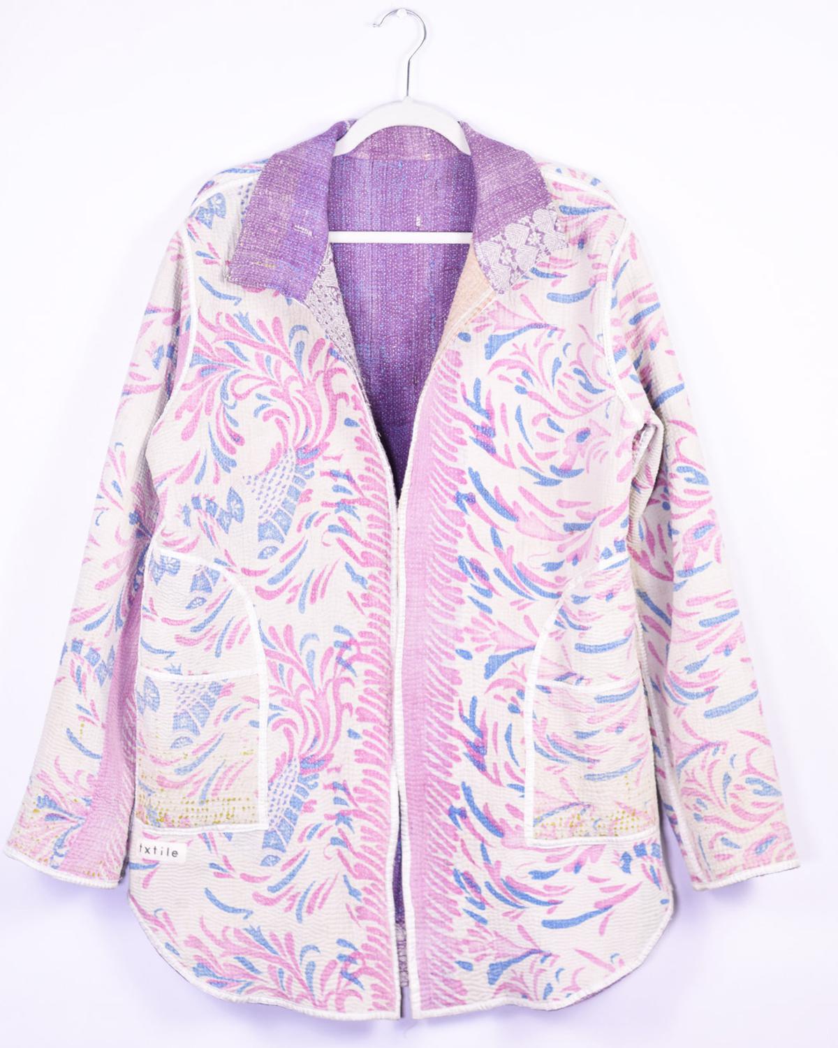 Txtile Frankie Quilted Reversible Driving Jacket - Soft Violets & Pinks