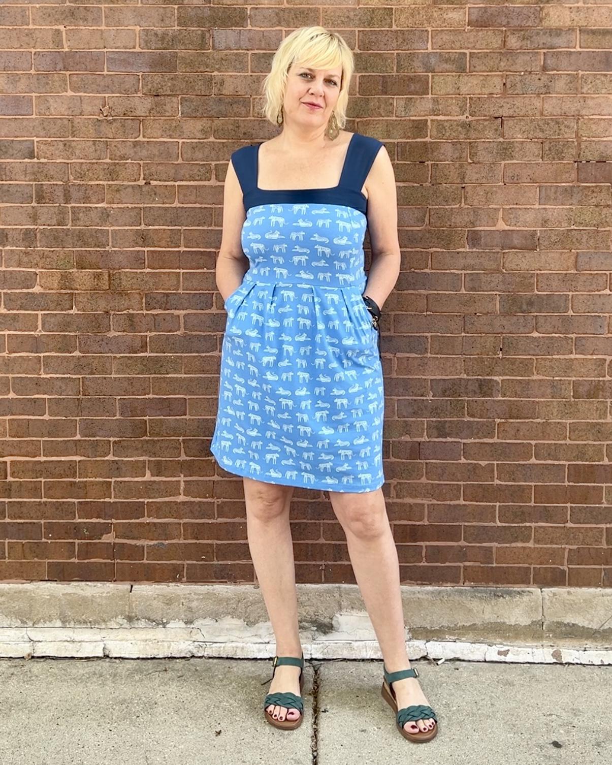 Squasht Wide Strap Dress in Big Cats Print - SALE - Small, Large, 2XL