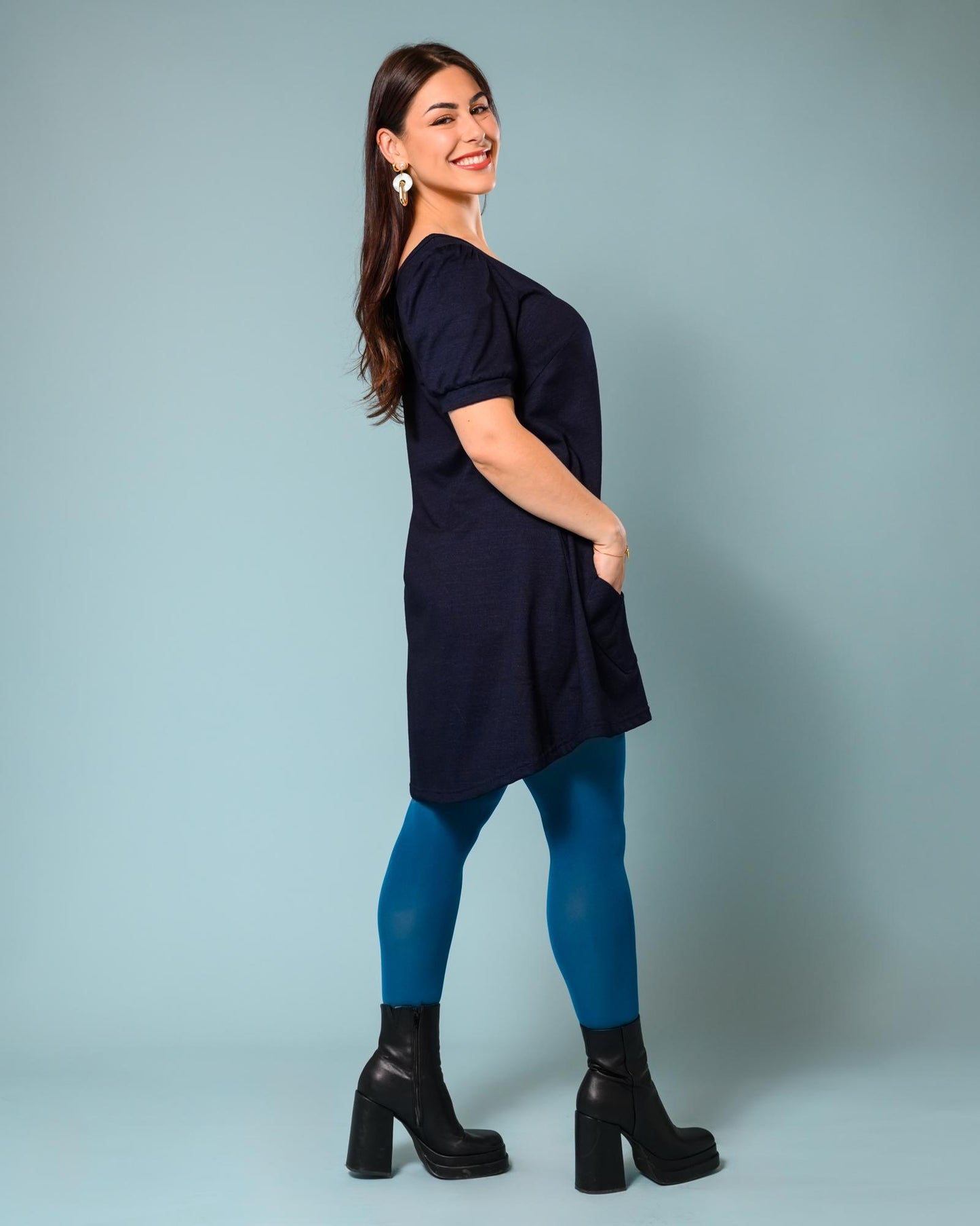Squasht Winifred Shift Dress in Deep Midnight Blue
